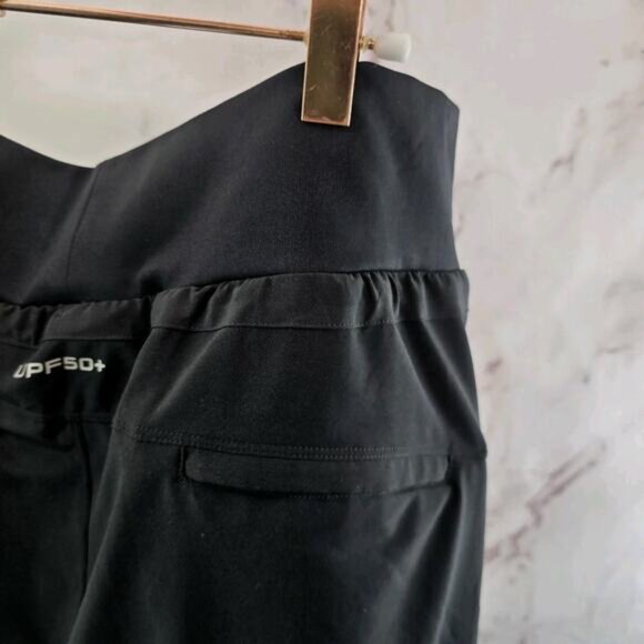 Coolibar Pants Womens Large Black Jogger Crop Drawstring Pull On Ruched - Picture 12 of 13